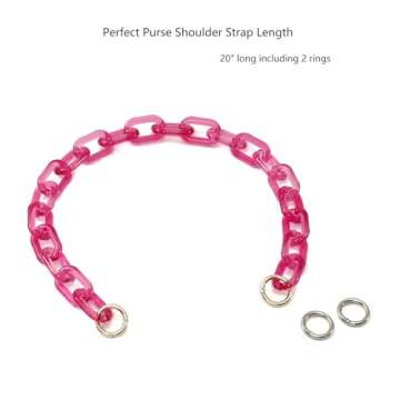 Yichain Chunky Acrylic Purse Strap Bag Chain Handle Replacement,Handbag Purse Making Accessory Decor...