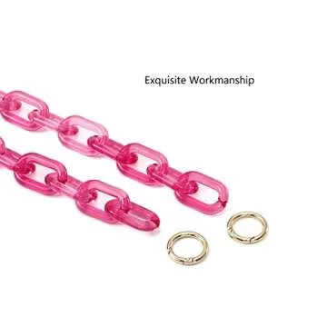 Yichain Chunky Acrylic Purse Strap Bag Chain Handle Replacement,Handbag Purse Making Accessory Decoration (Rose)