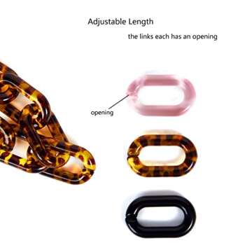 Yichain Chunky Acrylic Purse Strap Bag Chain Handle Replacement,Handbag Purse Making Accessory Decoration (Rose)