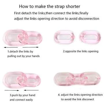 Yichain Chunky Acrylic Purse Strap Bag Chain Handle Replacement,Handbag Purse Making Accessory Decoration (Rose)