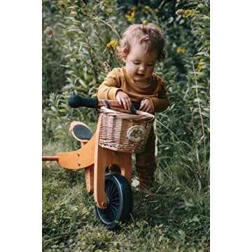 Kinderfeets New, Kids Tiny Tot Plus Balance Bike, Adjustable Seat, Puncture Proof Tires, Pedal-Free Training Bicycle for Children and Toddlers Ages 18 Months and up (Bamboo)