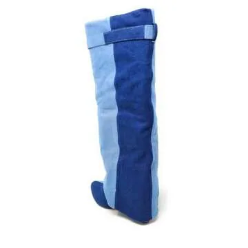 Liliana Women Knee High Wedge Boot Mutto-1 for Chic Style