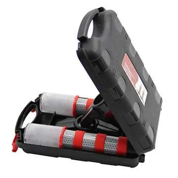 Twinkle Star Emergency Roadside Flares Kit LED Safety Strobe Road Warning Light Highway Beacon Alert Flare with Magnetic Base, Detachable Stand, Solid Storage Case (Set of 2)