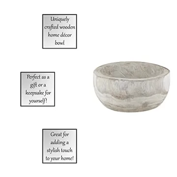 Large Hand Carved Paulownia Wood Fruit Bowl Natural Decor