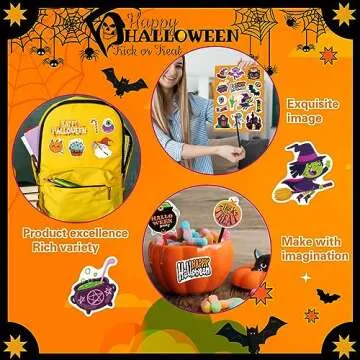 16 Sheets Halloween Stickers - Perfect for Kids and Parties