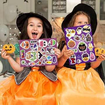 16 Sheets Halloween Stickers - Perfect for Kids and Parties