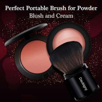 Retractable Kabuki Makeup Brush,Daubigny Powder Brushes Foundation Travel Foundation Brush for Blush Bronzer & Powder…