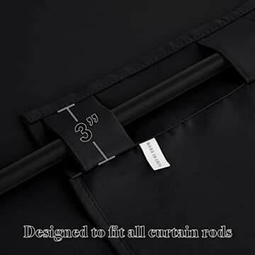 RYB HOME Bedroom Blackout Curtains - Energy Saving Thermal Insulated Drapes for Living Room/Nursery/...