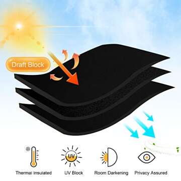RYB HOME Blackout Curtains - Energy Saving Window Drapes