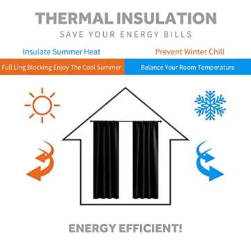 RYB HOME Blackout Curtains - Energy Saving Window Drapes