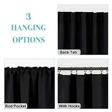 RYB HOME Blackout Curtains - Energy Saving Window Drapes