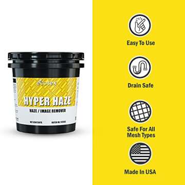 Ecotex® Screen Printing Cleaning Kit - Emulsion Remover - Press Wash Plastisol Ink Cleaner, Hyper Haze Remover and Degreaser, Premium Hand Cleaner and Scrub Pad - Screen Printing Supplies