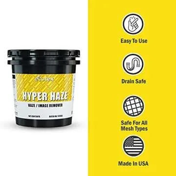 Ecotex® Screen Printing Cleaning Kit - Emulsion Remover - Press Wash Plastisol Ink Cleaner, Hyper Haze Remover and Degreaser, Premium Hand Cleaner and Scrub Pad - Screen Printing Supplies