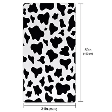 Oversized Quick Dry Microfiber Cow Print Beach Towel