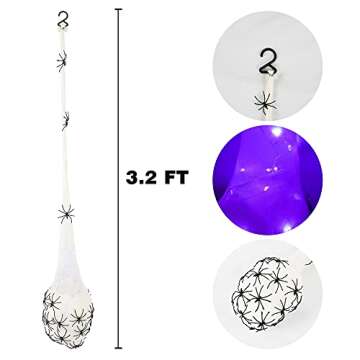 FUNPENY 3.2FT Halloween Decoration Hanging Light Up Spider Egg Sacs 3 Packs, Gift for Halloween Part...