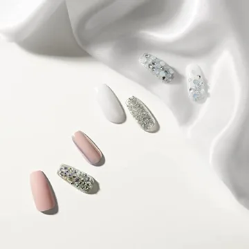 KISS Masterpiece One-Of-A-Kind Luxe Manicure, Premium Acrylic Fake Nails with Pink Gel Nail Glue, Manicure Stick, Mini Nail File, & 30 Glue On Nails Including 12 Accent Nails