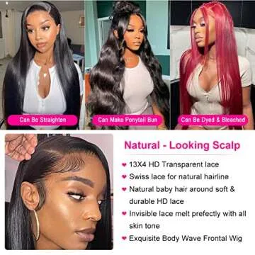 24 Inch HD Transparent 13x4 Straight Lace Front Wigs Human Hair 150% Density Frontal Wigs Human Hair HD Lace Pre Plucked Closure Wigs for Women Human Hair Glueless Straight HD Lace Frontal Wigs