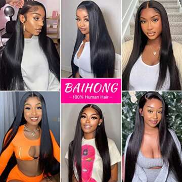 24 Inch HD Transparent 13x4 Straight Lace Front Wigs Human Hair 150% Density Frontal Wigs Human Hair HD Lace Pre Plucked Closure Wigs for Women Human Hair Glueless Straight HD Lace Frontal Wigs