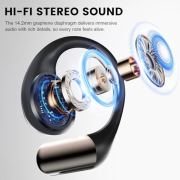 Conyat Open-Ear Headphones, Bluetooth 6.0 Wireless Earbuds with 40H Playtime, Powerful Sound & ENC M...