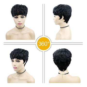VCK Short Human Hair Wigs for Black Women - Versatile Pixie Cut