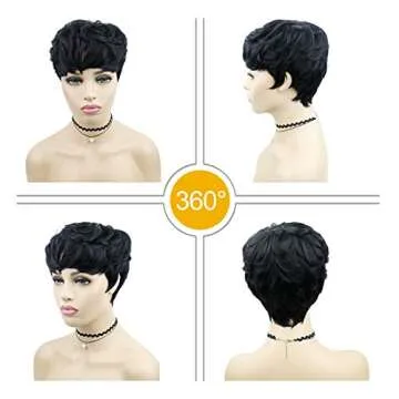VCK Short Human Hair Wigs for Black Women - Versatile Pixie Cut