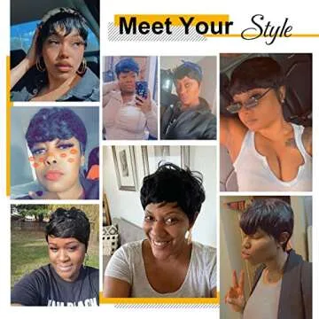 VCK Short Human Hair Wigs for Black Women - Versatile Pixie Cut