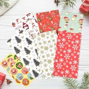 NACHLYNN Christmas Gift Bags 30 Pcs Kraft Paper for Parties