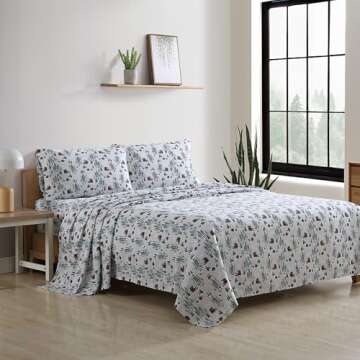 Eddie Bauer - Queen Sheet Set, Warm Breathable Cotton Flannel Bedding with Deep Pockets, Brushed for...
