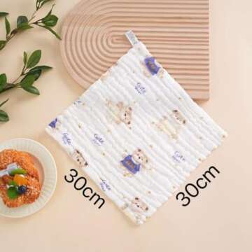 Caiery Baby Muslin Washcloths - Soft & Absorbent Set