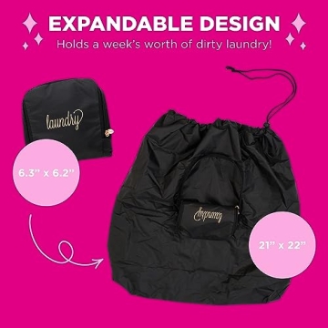 Miamica Foldable Travel Laundry Bag for Organized Travel