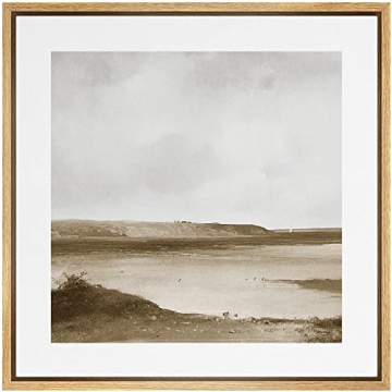 SIGNWIN Framed Canvas Print Wall Art Aerial View Cloudy Stormy Desert Landscape Nature Wilderness Il...