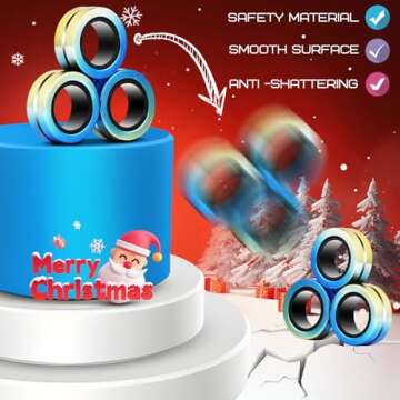 Jawhock 9 Pack Magnetic Rings Fidget Toy Set｜Magnetic Fidget Rings for ADHD Stress Relief｜ Colorful Fidget Toy Rings for Training Relieves Autism Anxiety｜Great for Kids&Teens