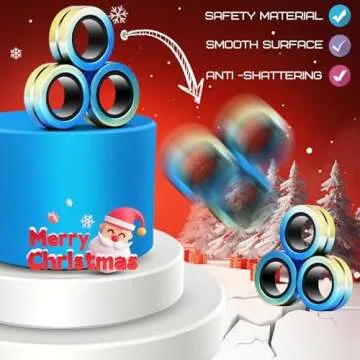 Jawhock 9 Pack Magnetic Rings Fidget Toy Set｜Magnetic Fidget Rings for ADHD Stress Relief｜ Colorful Fidget Toy Rings for Training Relieves Autism Anxiety｜Great for Kids&Teens