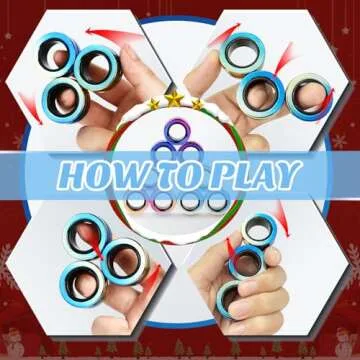 Jawhock 9 Pack Magnetic Rings Fidget Toy Set｜Magnetic Fidget Rings for ADHD Stress Relief｜ Colorful Fidget Toy Rings for Training Relieves Autism Anxiety｜Great for Kids&Teens