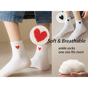 Chunfo Cute Heart Bear Patterns Bobby Socks - Adorable & Comfy Accessories