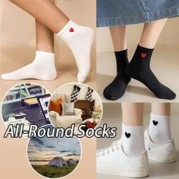 Chunfo Cute Heart Bear Patterns Bobby Socks - Adorable & Comfy Accessories