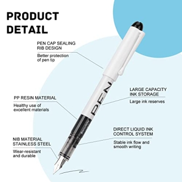 EEOYU 12 Pack Disposable Fountain Pens - Smooth Writing & Colors