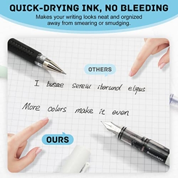EEOYU 12 Pack Disposable Fountain Pens - Smooth Writing & Colors