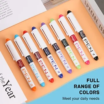 EEOYU 12 Pack Disposable Fountain Pens - Smooth Writing & Colors