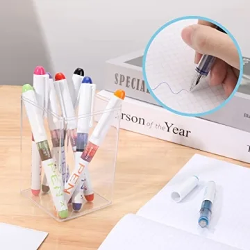 EEOYU 12 Pack Disposable Fountain Pens - Smooth Writing & Colors