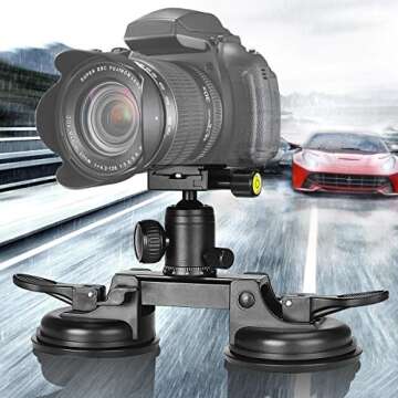 Professional Heavy Duty (20 lbs Load) DSLR Mirorrless Camera Suction Cup Car Mount Camcorder Vehicle...