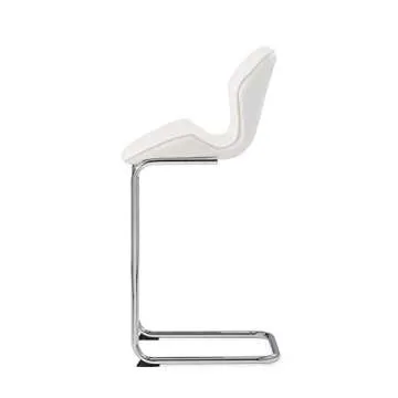Modern White Bar Stool with Chrome Legs for Elegant Spaces