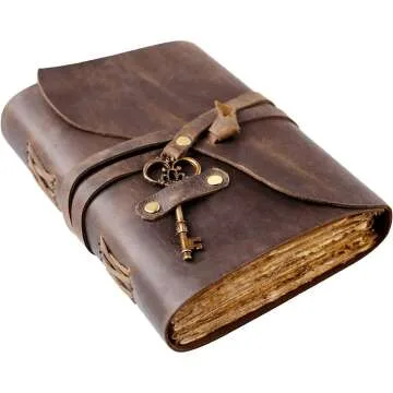 Vintage Leather Journal with Handmade Pages