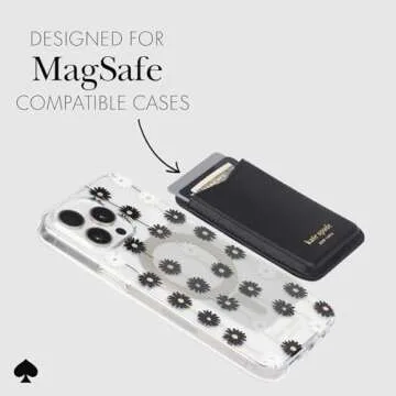 kate spade new york Magnetic Wallet/Card Holder - Compatible with MagSafe Phones and Cases - Black