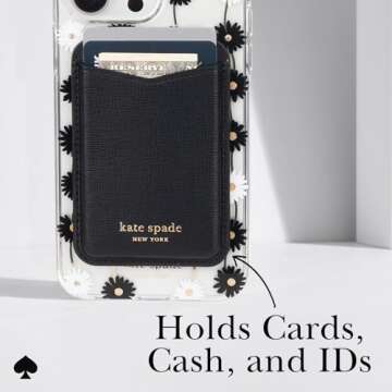 kate spade new york Magnetic Wallet/Card Holder - Compatible with MagSafe Phones and Cases - Black