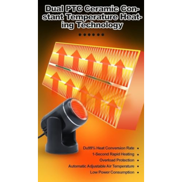 BEVECK Car Heater, Portable 12v 150 W Car Heater and Defroster, Car Heater That Plugs Into Cigarette Lighter