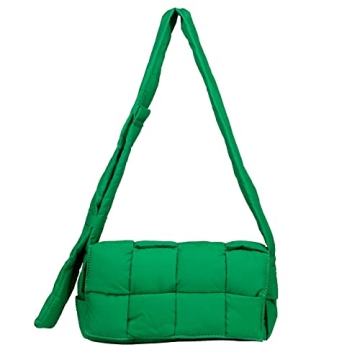 YILINRUI Woven Cotton Padded Women Shoulder Bag Green