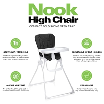 Joovy Nook High Chair Easy Clean Design Safe for Kids