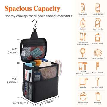 Lifewit Shower Bag Mesh Shower Caddy Portable College Dorm Room Essentials Tote Bag for Bathroom, Gy...