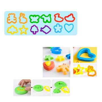 Pandapia 48-Piece Play Dough Tools for Kids Playdough Set Accessories Molds Scissor Cookie Cutter Party Favor Pack Playset for Toddler Preschool Art Toys